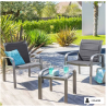 Salon de jardin duo ou quatuor ELYN Bleu & Graphite